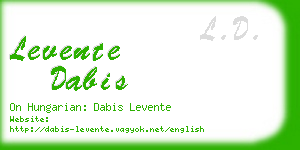 levente dabis business card